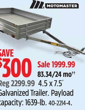 MotoMaster 4.5 x 7.5´ Galvanized Trailer