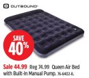 Outbound Queen Air Bed with Built-In Manual Pump