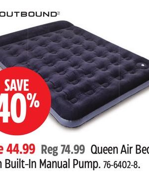 Outbound Queen Air Bed with Built-In Manual Pump
