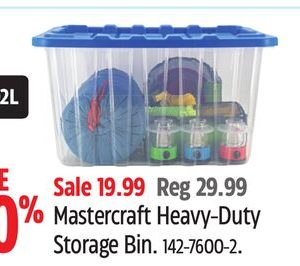 Mastercraft Heavy-Duty Storage Bin. .