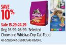 Purina Selected Chow and Whiskas Dry Cat Food