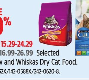 Purina Selected Chow and Whiskas Dry Cat Food