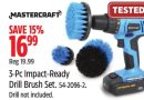 Mastercraft 3-Pc Impact-Ready Drill Brush Set.