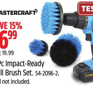 Mastercraft 3-Pc Impact-Ready Drill Brush Set.