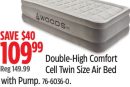 Woods Double-High Comfort Cell Twin Size Air Bed with Pump