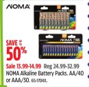NOMA Alkaline Battery Packs.