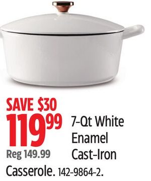 Lagostina 7-Qt White Enamel Cast-Iron