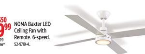 NOMA Baxter LED Ceiling Fan with Remote. 6-speed. 48"