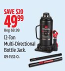 Motomaster 12-Ton Multi-Directional Bottle Jack