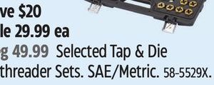 MAXIMUM Selected Tap & Die Rethreader Sets. SAE/Metric