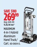 MAXIMUM 4-in-1 Hybrid Aluminum Hand Truck/ Cart