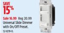 Universal Slide Dimmer with On/Off Preset