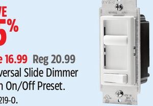 Universal Slide Dimmer with On/Off Preset
