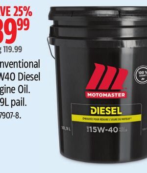 Motomaster Conventional 15W40 Diesel Engine Oil.