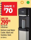 MASTER Chef Bottom-Load Water Cooler, Black and Stainless Steel