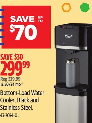 MASTER Chef Bottom-Load Water Cooler, Black and Stainless Steel