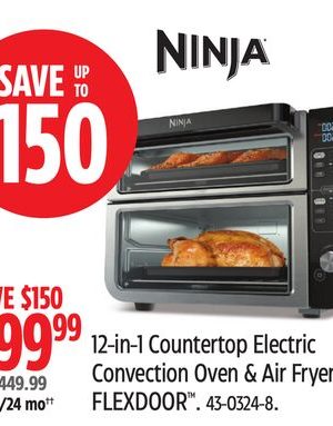 Ninja® Double Door 12-in-1 Countertop Electric Convection Oven & Air Fryer with FLEXDOOR™