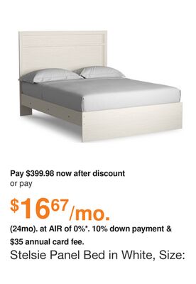 Stelsie Panel Bed in White, Size: Queen by Ashley