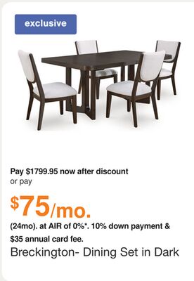 Breckington- Dining Set in Dark Brown by Ashley