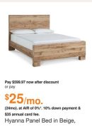 Hyanna Panel Bed in Beige, Size: Queen by Ashley