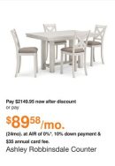 Ashley Robbinsdale Counter Dining Set in Antique White