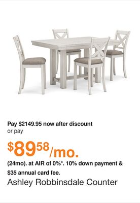 Ashley Robbinsdale Counter Dining Set in Antique White