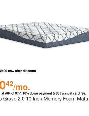 Sleep Gruve 2.0 10 Inch Memory Foam Mattress, Size: Queen by Ashley