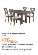 Ashley Moriville Dining Set in Grayish Brown