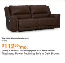 Trasimeno Power Reclining Sofa in Dark Brown, Leather by Ashley