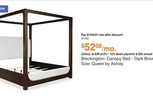 Breckington- Canopy Bed - Dark Brown, Size: Queen by Ashley