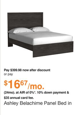 Ashley Belachime Panel Bed in Black, Size: Queen