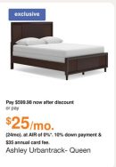 Ashley Urbantrack- Queen Panel Bed in Brown