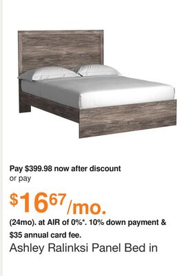 Ashley Ralinksi Panel Bed in Grey, Size: Queen