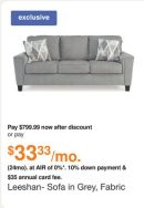 Leeshan- Sofa in Grey, Fabric by Ashley