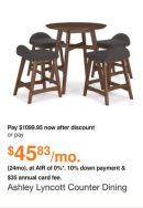 Ashley Lyncott Counter Dining Set in Charcoal/Brown
