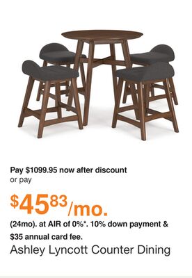 Ashley Lyncott Counter Dining Set in Charcoal/Brown