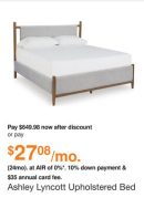 Ashley Lyncott Upholstered Bed in Brown, Size: Queen