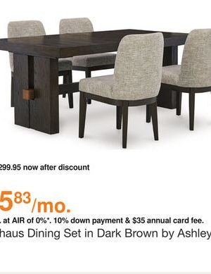 Burkhaus Dining Set in Dark Brown by Ashley