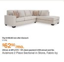 Aviemore 2 Piece Sectional in Stone, Fabric by Ashley