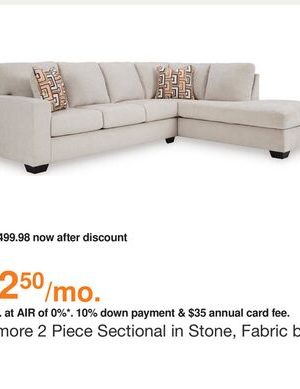 Aviemore 2 Piece Sectional in Stone, Fabric by Ashley