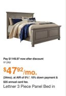 Lettner 3 Piece Panel Bed in Black, Size: Queen by Ashley