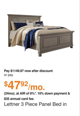 Lettner 3 Piece Panel Bed in Black, Size: Queen by Ashley