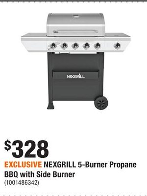 EXCLUSIVE NEXGRILL 5-Burner Propane BBQ with Side Burner