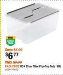EXCLUSIVE HDX Clear Mini Flip-Top Tote 26L