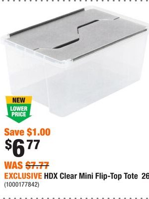 EXCLUSIVE HDX Clear Mini Flip-Top Tote 26L