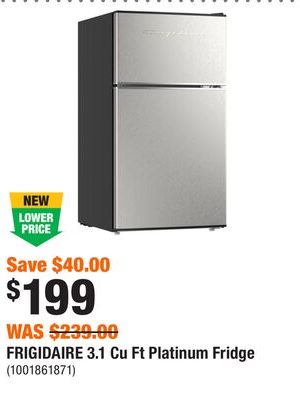 FRIGIDAIRE 3.1 Cu Ft Platinum Fridge