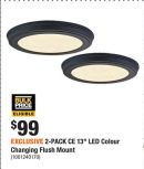 EXCLUSIVE 2-PACK CE 13" LED Colour Changing Flush Mount