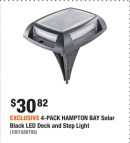 EXCLUSIVE 4-PACK HAMPTON BAY Solar Black LED Deck and Step Light