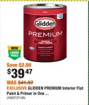 EXCLUSIVE GLIDDEN PREMIUM Interior Flat Paint & Primer in One ...