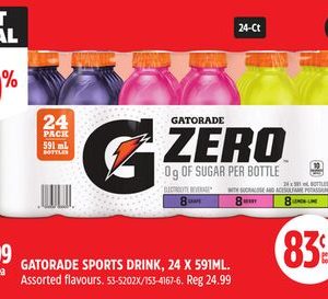 GATORADE SPORTS DRINK, 24 X 591ML